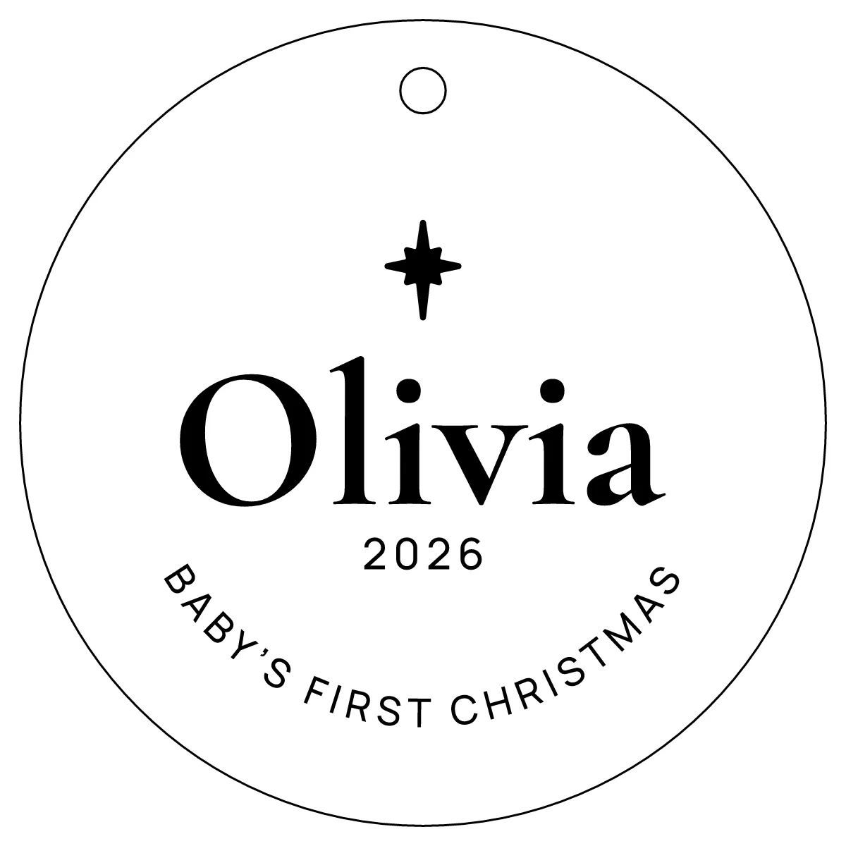 First Christmas ornament as a flat design