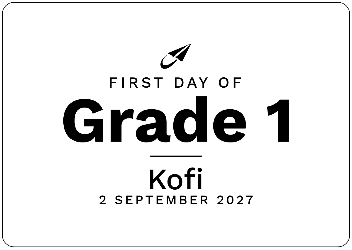 First day sign as a flat design