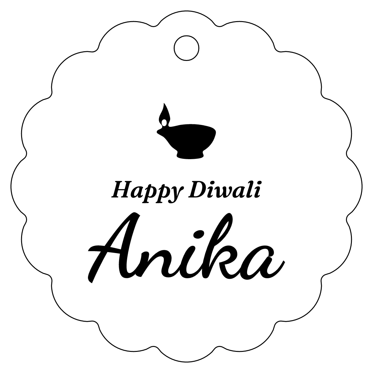 Diwali gift tag as a flat design