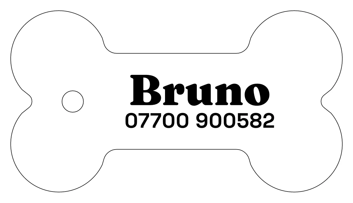 Bone pet tag as a flat design