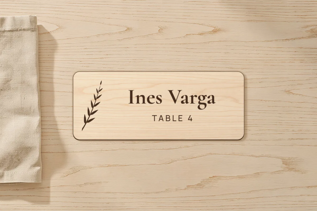 Wooden place card
