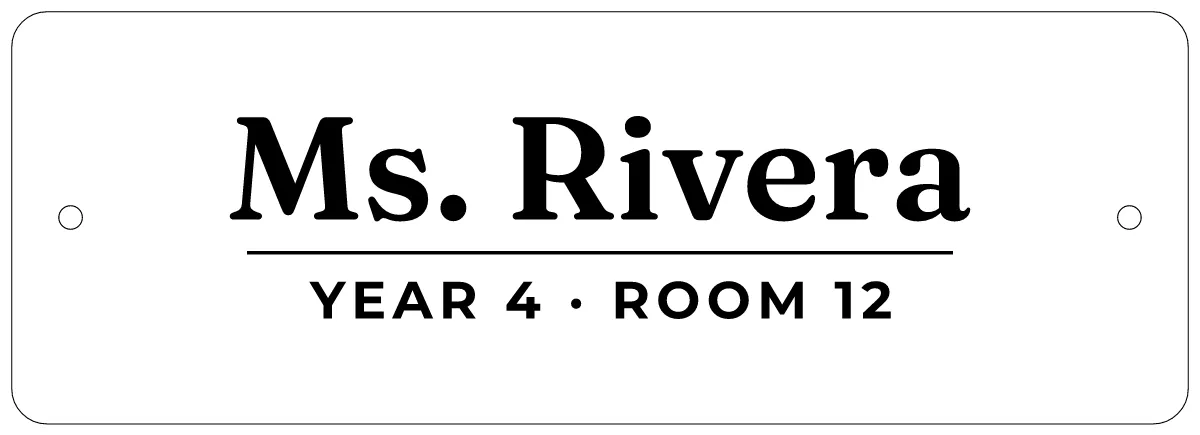 Door name plate as a flat design
