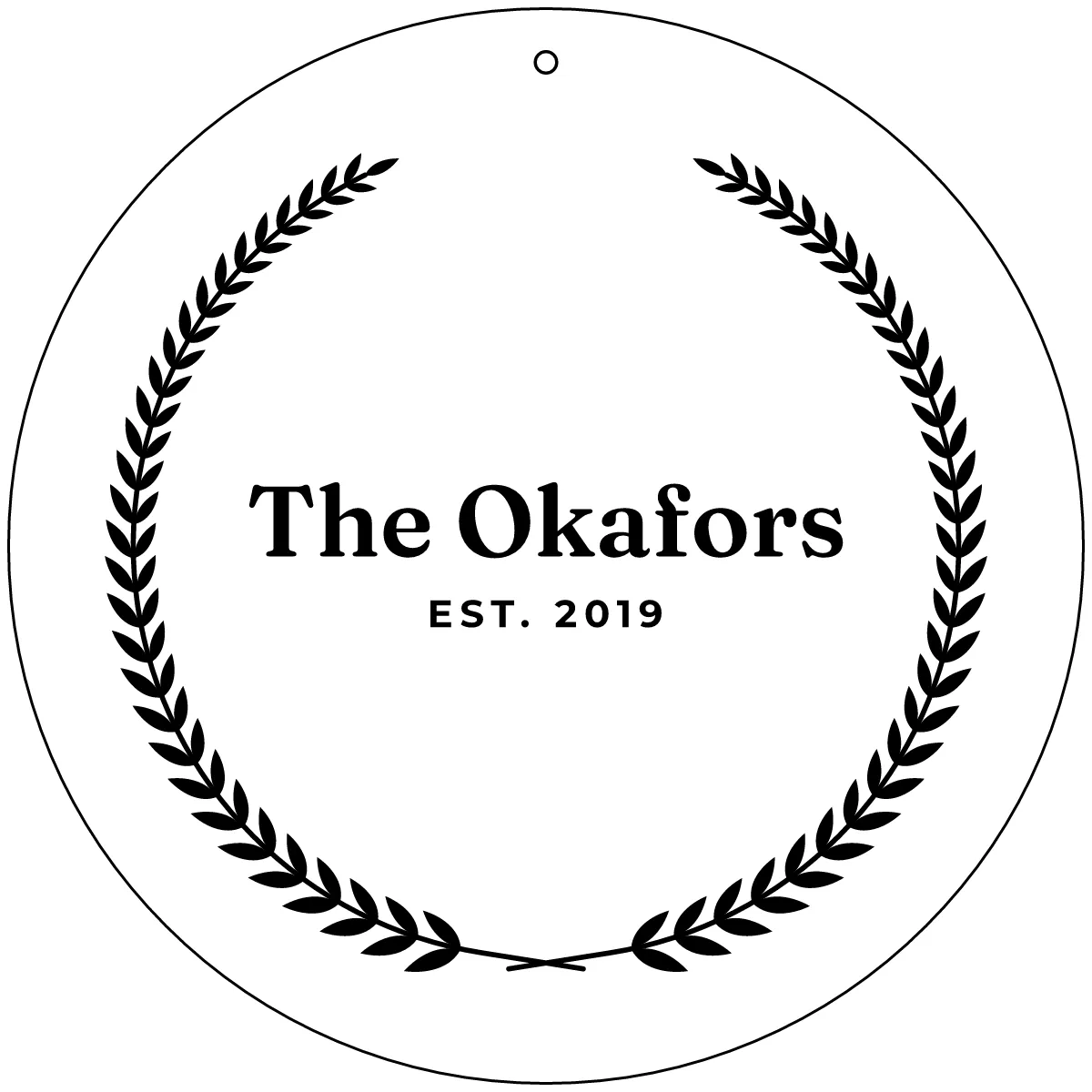Family name sign as a flat design