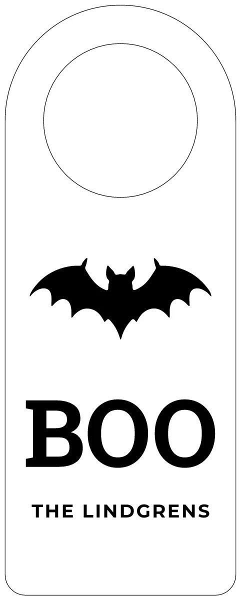 Boo door hanger as a flat design