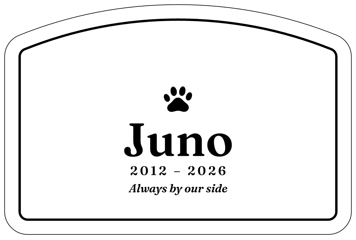 Pet memorial plaque as a flat design