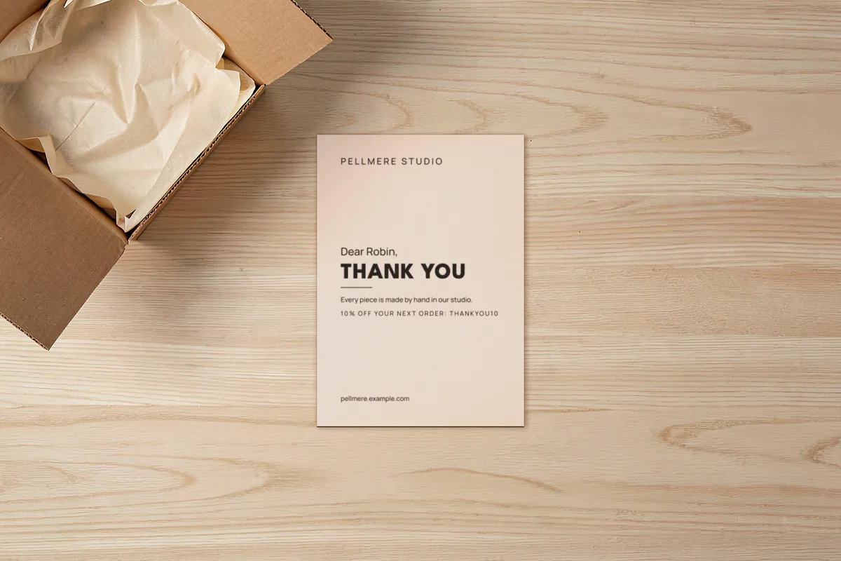 Order thank-you card