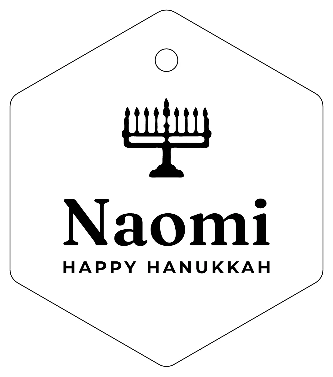 Hanukkah gift tag as a flat design